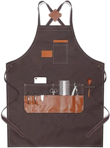 Vista 9 de boshiho Delantal de pintura para adultos, hebilla ajustable, delantal de peluquero con bolsillos para mujeres/hombres/unisex, delantal de trabajo