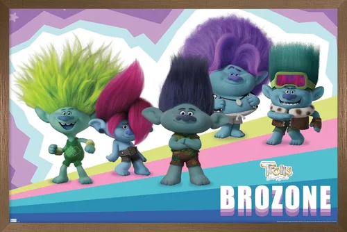 Vista 15 de Trends International Trolls: Band Together - Póster de pared de brozone, 22.4 pulgadas de largo x 14.7 pulgadas, versión enmarcada en madera
