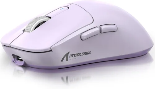 Vista 13 de ATTACK SHARK X3 Mouse inalámbrico para juegos, mouse ergonómico de computadora de 49g, sensor óptico PAW3395 de triple modo de 26K DPI, duración