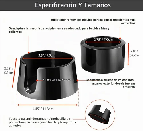 Vista 6 de HIT PRODUCTS TableCoaster - Portavasos Original Antiderrames para Mesa y Escritorio, Blanco Glaciar - Portavasos para Caravanas y Barcos, Un