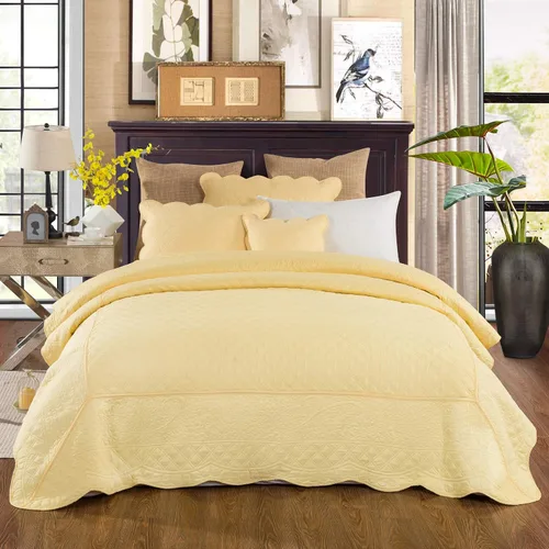 Vista 6 de Tache Juego de Cubrecama Matelassé Acolchada de 2 Piezas Amarillo Buttercup Puffs, Individual