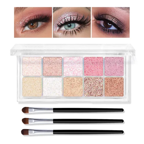 Vista 11 de KYDA Paleta de sombra de ojos Netural Nude de 5 colores con pincel, sombra de ojos marrón mate, paleta de ojos mate, regalo de maquillaje de ojos