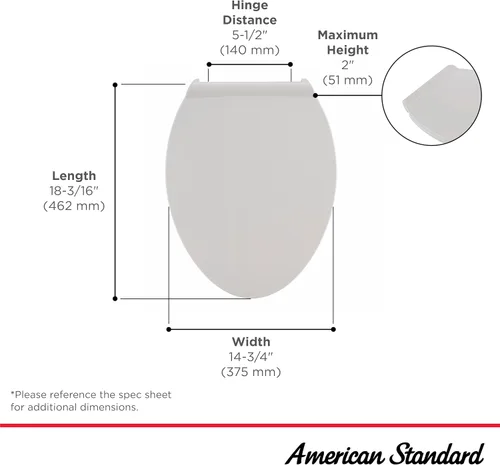 Vista 13 de American Standard Contemporary VorMax - Asiento de inodoro alargado