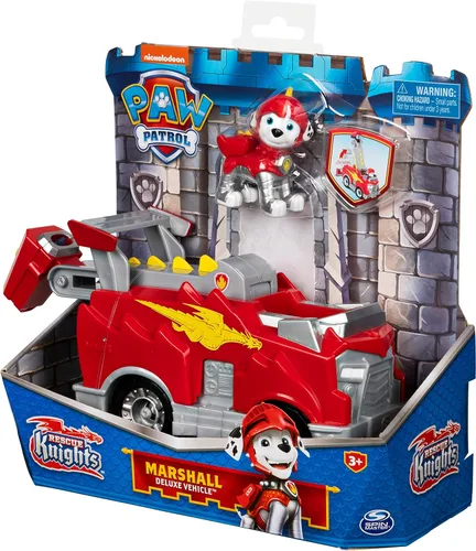 Vista 6 de Spin Master 6063585 Paw Patrol Rescue Knights Marshall - Coche de juguete transformable con figura de acción coleccionable