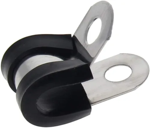 Vista 14 de MroMax Abrazadera de cable de 0.236 in de diámetro EDPM Abrazadera aislada acolchada de goma 304 Abrazadera de tubería de acero inoxidable 0.24 "R