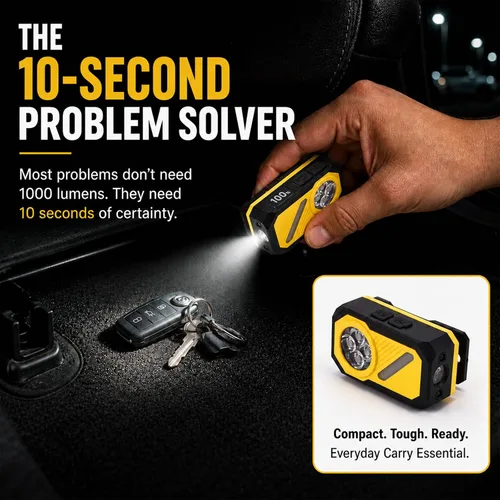 Vista 6 de Linterna recargable EDC de 1000 lúmenes, mini linterna brillante plana