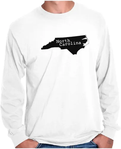 Vista 13 de North Carolina State Map Shape Souvenir NC Camiseta de manga larga para hombres y mujeres