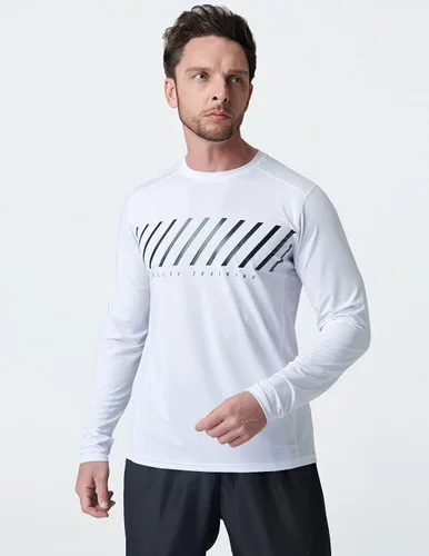 Vista 7 de Paquete de 3 camisetas de manga larga para hombre, ajuste seco, casual, senderismo, rendimiento, atléticas, activas, con agujeros para el pulgar