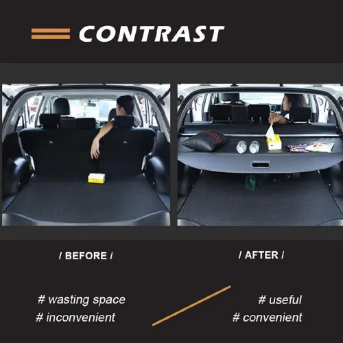 Vista 4 de Retractable Trunk Cargo Cover for Toyota RAV4 XA40 2013-2018, No Gap Shielding Storage Security Shade Privacy Anti-Peeping Organizer Accessories