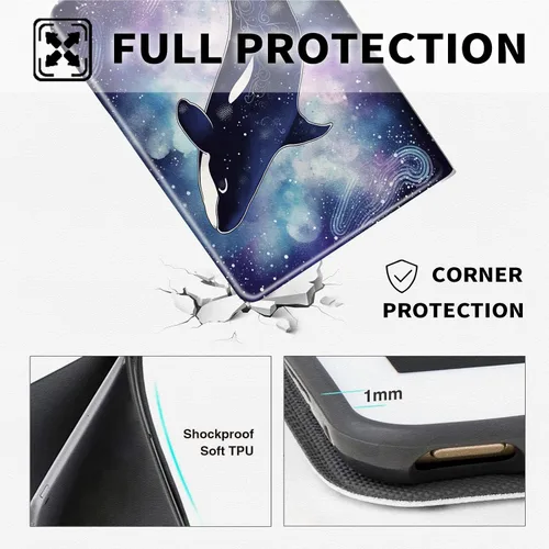 Vista 92 de Funda para tablet Kinlde Fire HD 10 (11ª generación 2021) Fire HD 10 Plus 2021, delgada, de piel sintética, con función atril, función atril