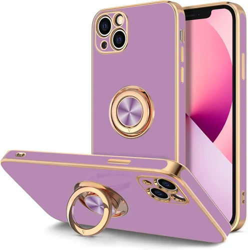 Vista 11 de Hython Funda para iPhone 13 con Soporte de Anillo [Soporte de Anillo Giratorio de 360° con Base Magnética] [Compatible con Soporte de Coche] Bonita