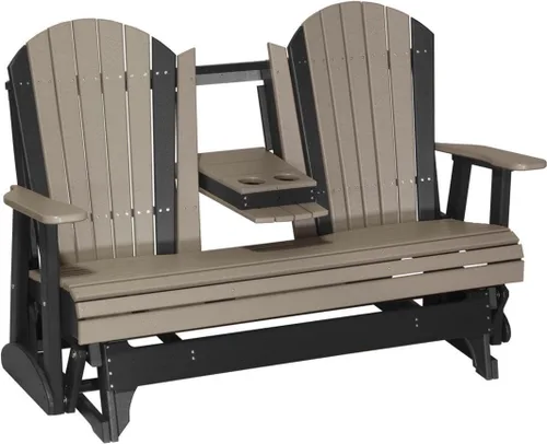Vista 17 de LuxCraft Deslizador Adirondack de 5 pies con consola plegable (Premium - Caoba antigua)