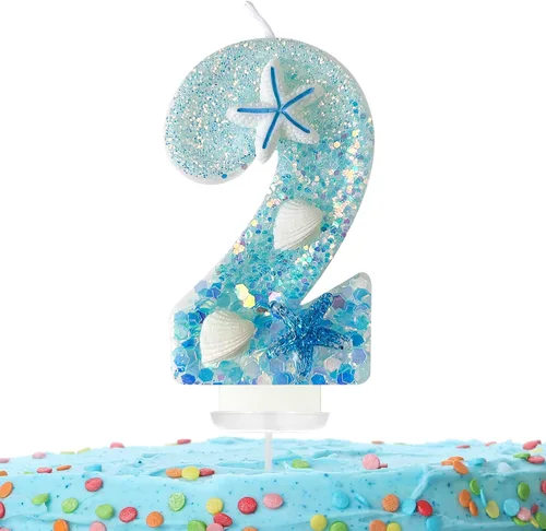 Vista 14 de Zlongron Vela número 1, velas de cumpleaños hechas a mano, decoración de pastel de cumpleaños de sirena es muy adecuada para cumpleaños, fiestas