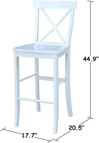 Vista 8 de International Concepts - Taburetes redondos con pedestal de 42 pulgadas, 2 alturas de bar, color blanco