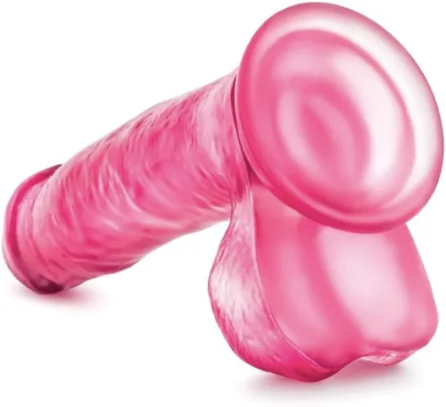 Vista 3 de Dong de silicona realista con ventosa y compatibilidad de arnés n rosa CL13590