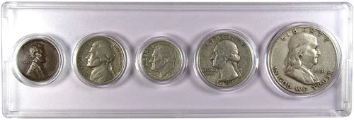 Vista 10 de Juego de 5 monedas coleccionables de 1934 en buen o mejor estado para regalo