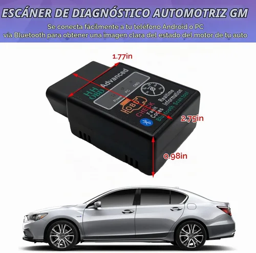 Vista 2 de Dickno Escáner Bluetooth OBD2 para automóvil, lector de código inalámbrico y herramientas de escaneo de diagnóstico de motor de verificación