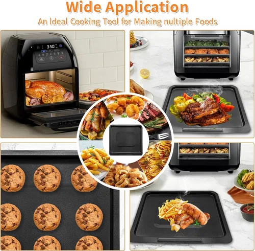 Vista 6 de Bandeja de cocina para freidora de aire CHEFMAN XL 10L multifuncional freidora de aire digital, 9.4 x 8.8 pulgadas, piezas de repuesto para freidora