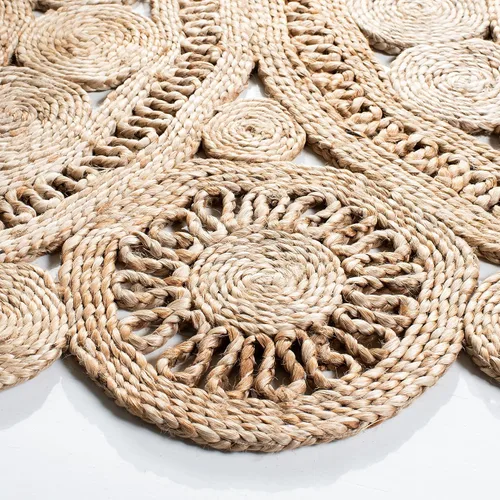 Vista 4 de SAFAVIEH Colección redonda de fibra natural NF167A de 3 pies, redonda, natural, hecha a mano, bohemio, con encanto de yute