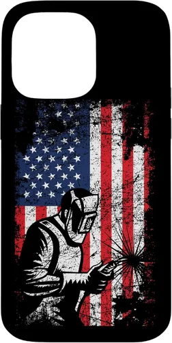 Vista 21 de Welder Gifts - Funda de soldadura patriótica con bandera estadounidense para iPhone 17