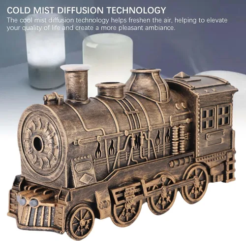 Vista 8 de Difusores de tren de 10.1 fl oz para aceites esenciales, difusor de aromaterapia de niebla fría con boquillas dobles, diseño de tren de vapor