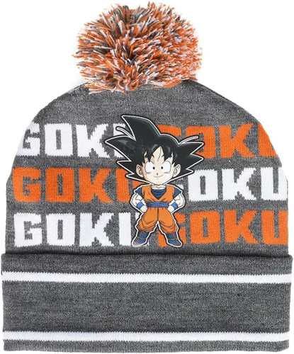 Vista 3 de Dragon Ball Z Goku - Juego de gorro y guantes juveniles, Gris