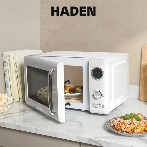 Vista 6 de Haden Horno microondas de 700 vatios y 0.7 pies cúbicos con controles digitales, descongelación e inicio instantáneo para encimera, pequeño