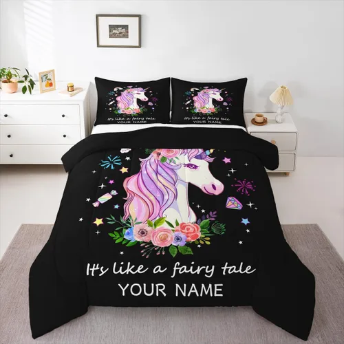 Vista 18 de Juego de ropa de cama personalizado con lentejuelas negras y doradas, tamaño individual, edredón de corazón dorado con purpurina para mujeres