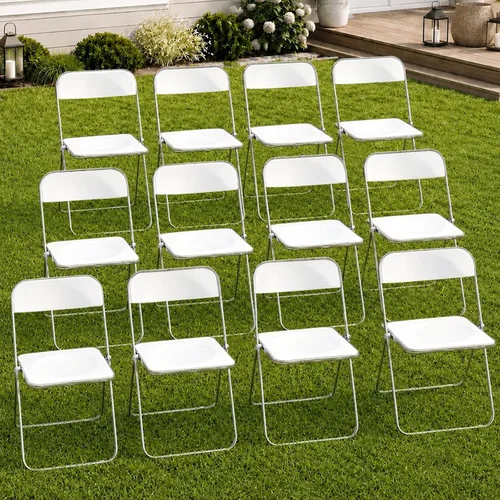 Vista 17 de JPBSTO Paquete de 2 sillas plegables de plástico negro, par ejecutivo apilable para oficina, sala de conferencias, área VIP (capacidad de 300 libras)