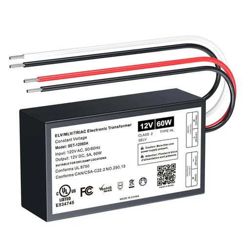 Vista 12 de Controlador LED regulable de 60 W y 12 V para regulador Lutron y Leviton, transformador de fuente de alimentación de CA a CC triac/ELV/MLV para tira