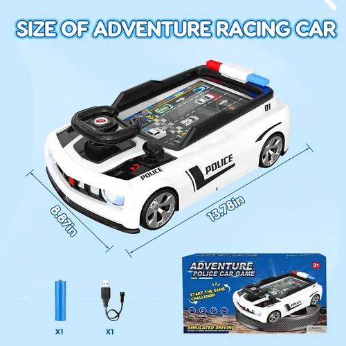 Vista 4 de Mytothfy Volante musical de juguete de carreras de coche de carreras para niños pequeños, auto de simulación de conducción con sonido y luz, regalos