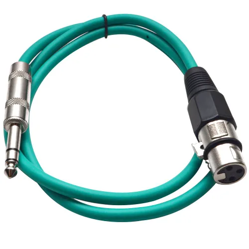 Vista 21 de Seismic Audio - SATRXL-F2 - Cable de conexión XLR naranja de 2 pies hembra a 1/4" TRS
