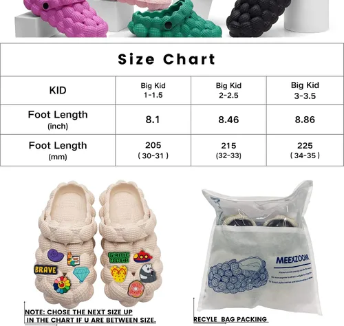 Vista 5 de Sandalias unisex de burbujas para niños, sandalias de pelota de golf, zuecos de burbujas, zapatos de jardín para niñas y niños, cómodas