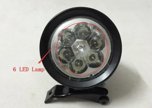 Vista 5 de Brillante 6 LED de metal Shell luz delantera para bicicleta faro retro bicicleta cabeza lámpara clásica vintage noche seguridad ciclismo niebla faro