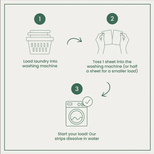 Vista 3 de Tiras de detergente para ropa sin perfume, 180 cargas, cero residuos, biodegradables, compactas, para cargas pequeñas a medianas (sin perfume)