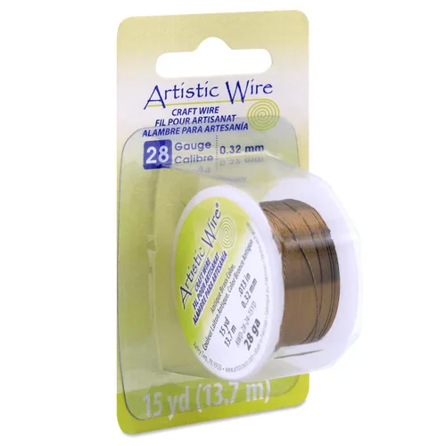 Vista 27 de Artistic Wire, alambre para manualidades de calibre 18, resistente a las manchas, color cobre envejecido en color latón antiguo, 4 yardas