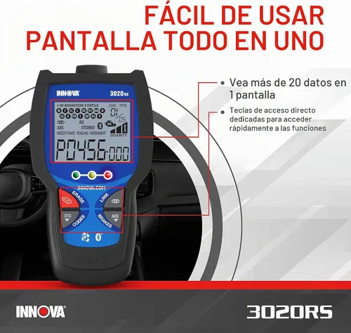 Vista 6 de INNOVA 3020RS Lector de códigos de motor de verificación rápido y fácil de usar, herramienta de escaneo OBD2 para ABS Clear con recomendaciones