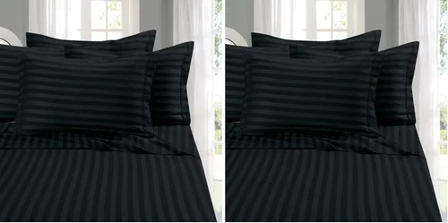 Vista 12 de Elegant Comfort - Juego de sábanas de 4 piezas, microfibra de 1500 hilos de calidad egipcia de lujo resistente a las arrugas, rayas estilo damasco