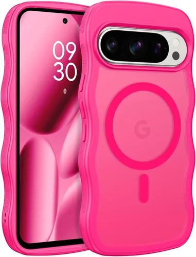 Vista 10 de BENTOBEN Funda magnética para Google Pixel 10, bonita funda rizada ondulada Pixel10 [compatible con MagSafe], antideslizante, a prueba de golpes