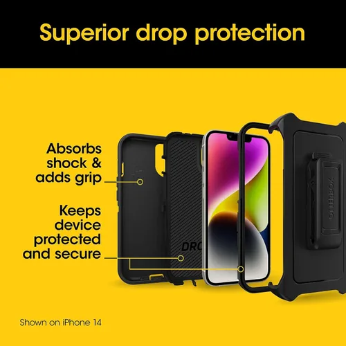 Vista 5 de OtterBox iPhone 16e, iPhone 15, iPhone 14 y iPhone 13 (solamente) - Funda de la serie Defender - Jeans azul bebé (azul) - Resistente y duradero