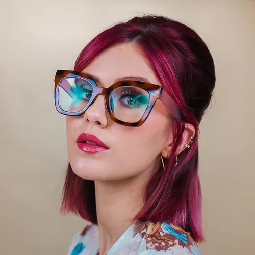 Vista 19 de Zeelool Gafas de luz azul para mujer de moda de tira cuadrada de moda gafas de computadora gafas antifatiga ocular Malcolm JGA000269-22B