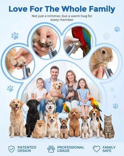 Vista 8 de CATPICK Molinillo de uñas silencioso de 7 velocidades para perros y gatos Blanco
