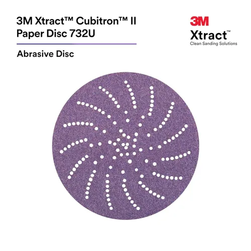 Vista 2 de 3M(TM) Cubitron(TM) II Hookit(TM) - Disco de papel de lija 732U (varios tipos y tamaños de lija), 50