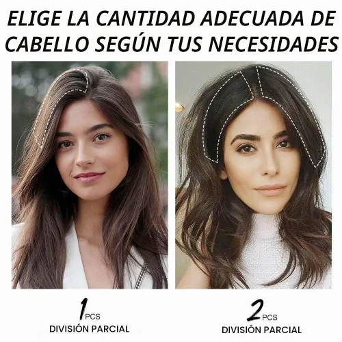 Vista 5 de Extensiones de cabello con clip de volumen real de cabello humano liso y sedoso, extensiones de cabello cortas y naturales invisibles para mujer