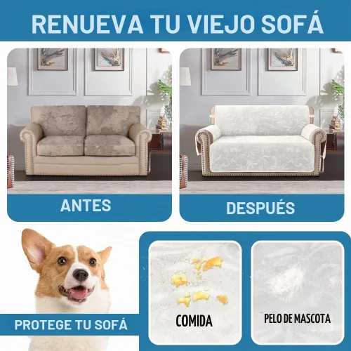 Vista 6 de H.VERSAILTEX - Funda de sofá 100% impermeable, para sofá mediano