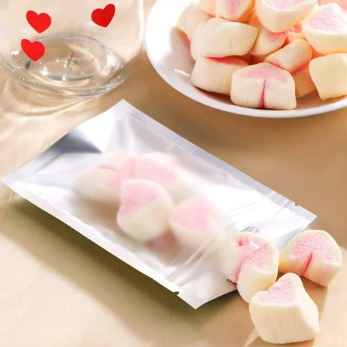 Vista 5 de 200 piezas de bolsas Mylar Zip Lock. Bolsas de papel de aluminio, plano metálico Mylar Foil plano, bolsas ZipLock de almacenamiento de alimentos.