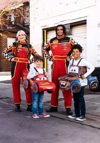 Vista 4 de Disfraz adulto de uniforme de equipo de boxes de Cars de Disney y Pixar Multicolor