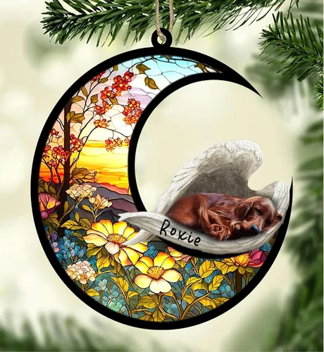 Vista 74 de Atrapasoles conmemorativo personalizado para perros, adorno navideño de Airedale Terrier, recuerdo por pérdida de mascota, regalos conmemorativos