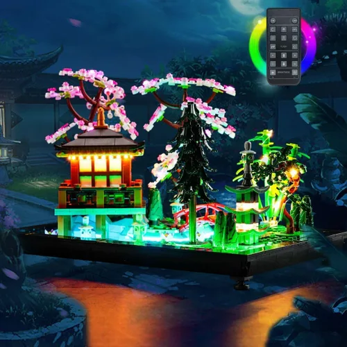Vista 2 de Kit de luces LED para Lego Tranquil Garden, luz compatible con Lego 10315 Icons Tranquil Garden Set, versión de control remoto (modelo no incluido)