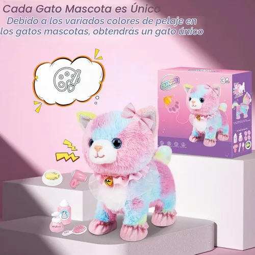 Vista 5 de Jimate Robot de peluche con control remoto Gato colorido